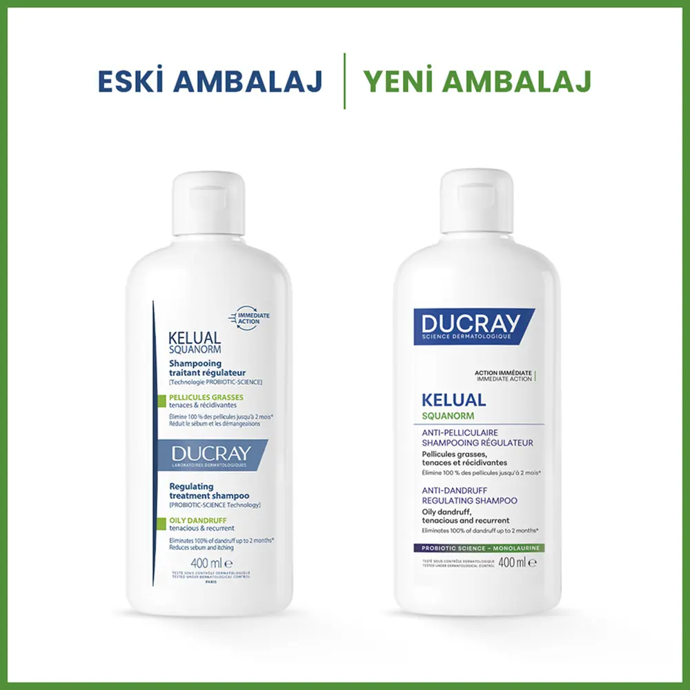 Ducray Kelual Squanorm Normal ve Yağlı Saçlar İçin Kepek Karşıtı Şampuan 400 ml