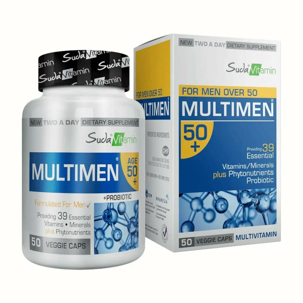 Suda Vitamin Multimen 50+ Erkekler İçin Multivitamin 50 Bitkisel Kapsül