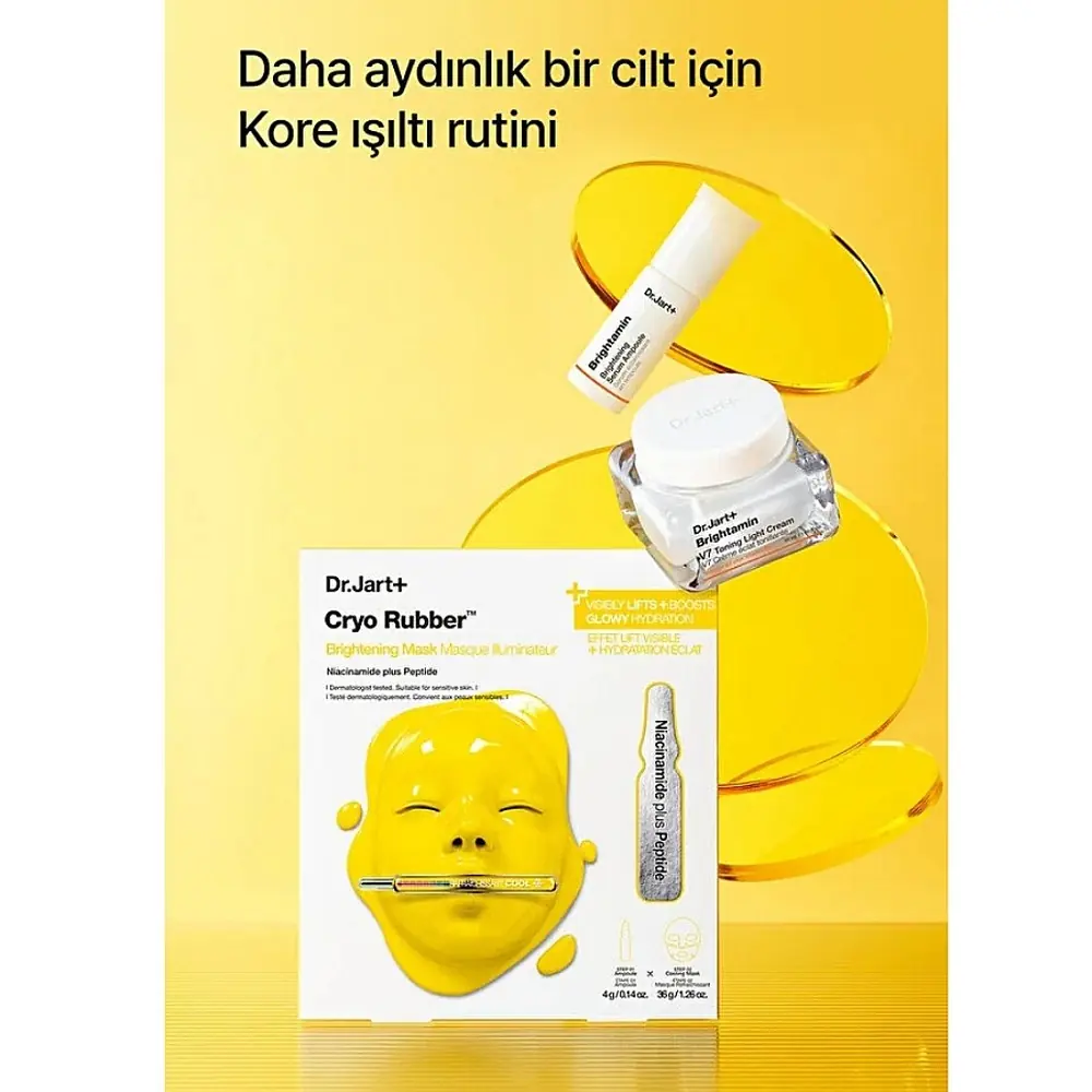 Dr. Jart+ Cryo Rubber Niasinamid ve Peptit İçerikli Aydınlatıcı Etkili Yüz Maskesi 36+4 g