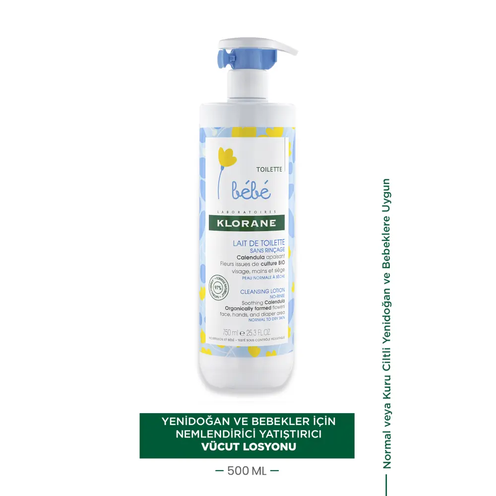 Klorane Bebe Yenidoğan ve Bebekler İçin Nemlendirici Yatıştırıcı Losyon 500 ml