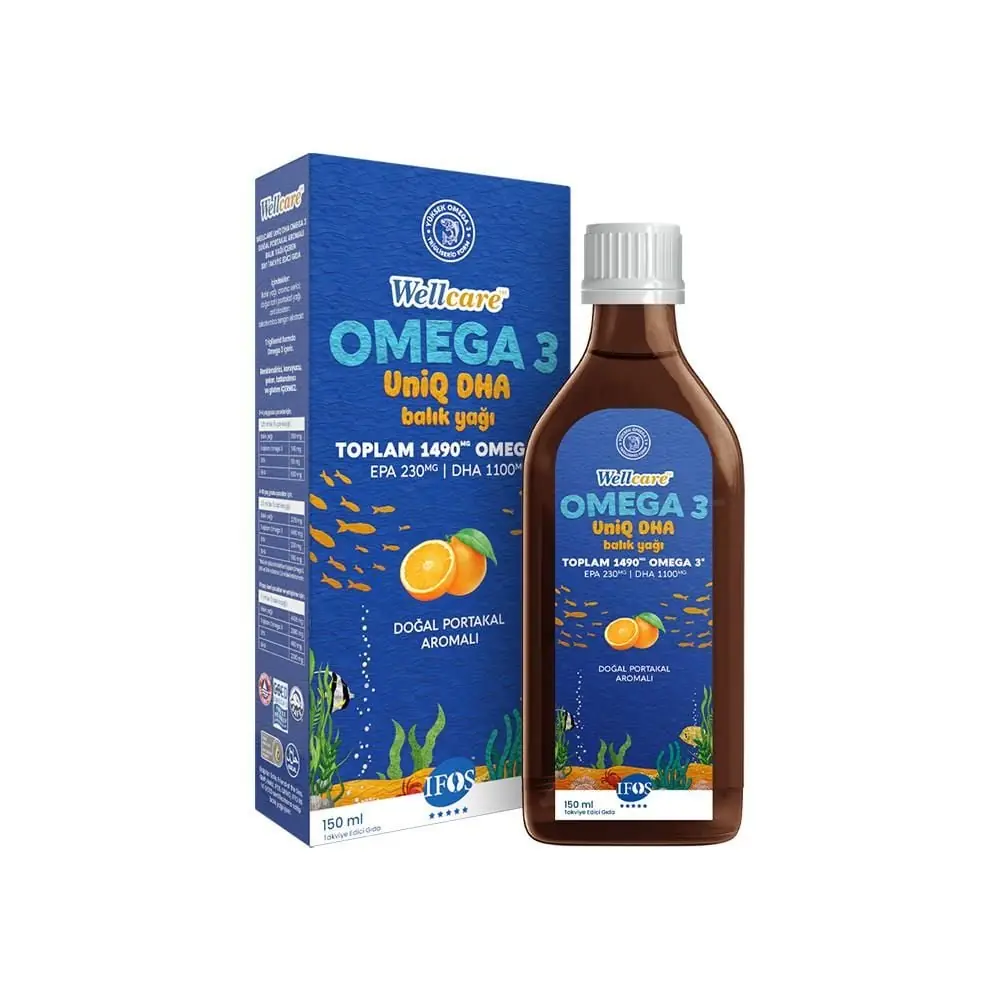 Wellcare Omega 3 UniQ DHA Portakal Şurup 150 ml