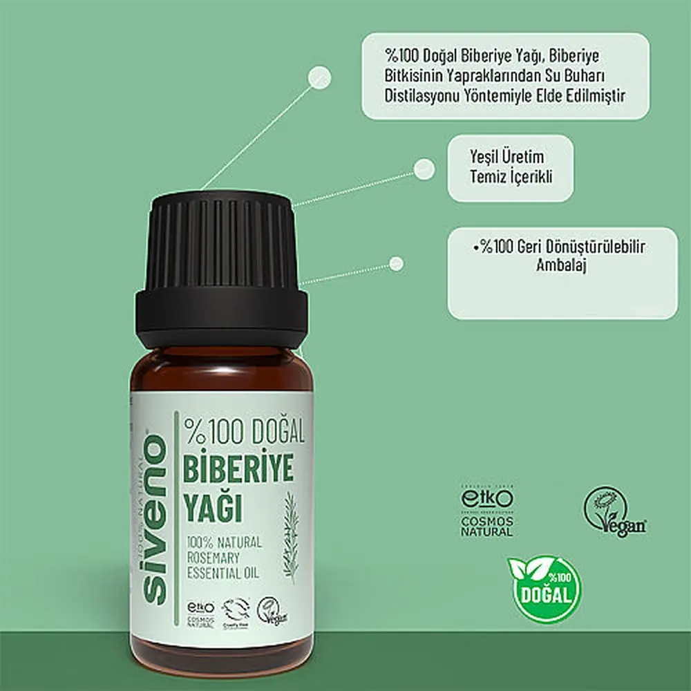 Siveno %100 Doğal Biberiye Uçucu Yağı 10 ml