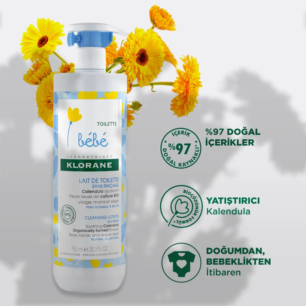 Klorane Bebe Yenidoğan ve Bebekler İçin Nemlendirici Yatıştırıcı Losyon 500 ml
