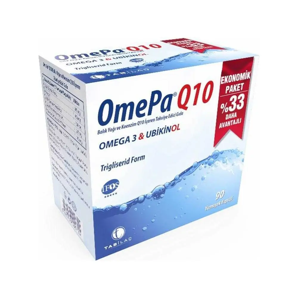 Omepa-Q10 Omega 3 Ubiquinol Balık Yağı 90 Kapsül