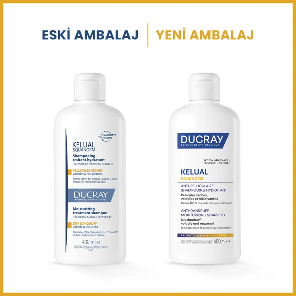 Ducray Kelual Squanorm Kuru Saçlar için Kepek Karşıtı Şampuan 400 ml
