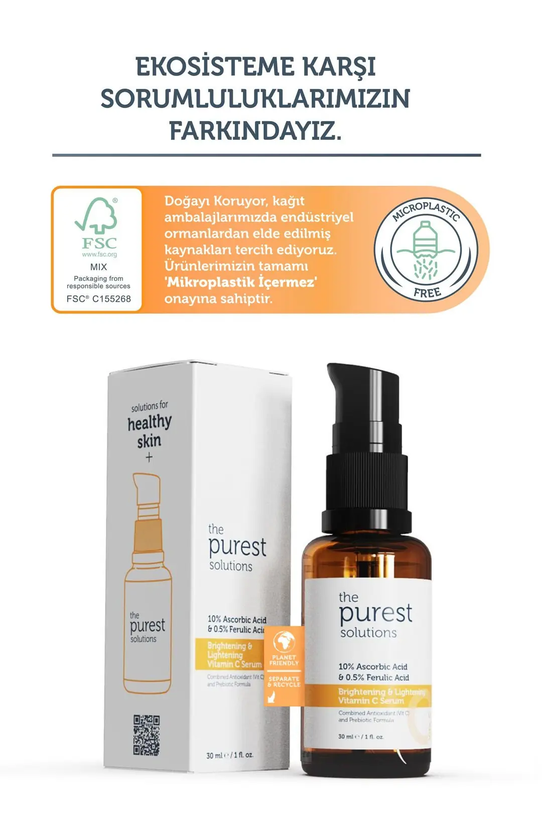 The Purest Solutions Brightening + Lightening Vitamin C Serum 30 ml
