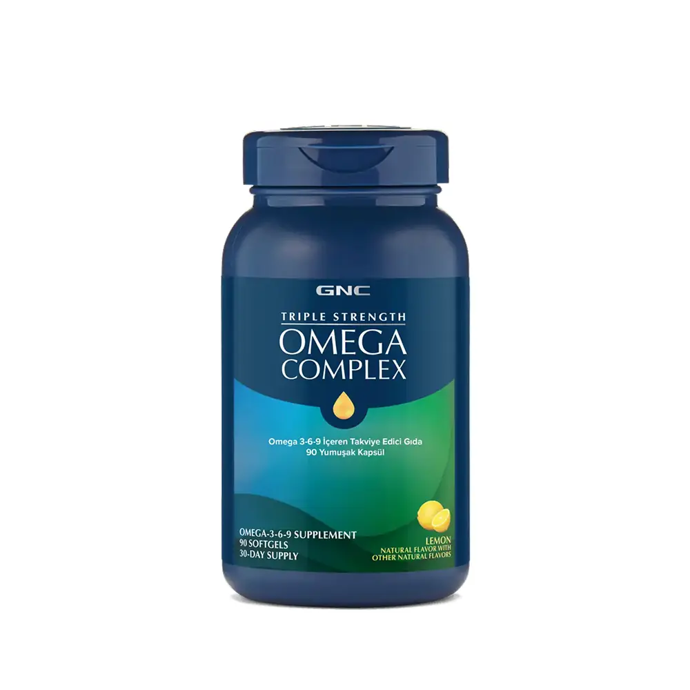 GNC TRIPLE STRENGTH Omega Complex Limon Aromalı 90 Yumuşak Kapsül