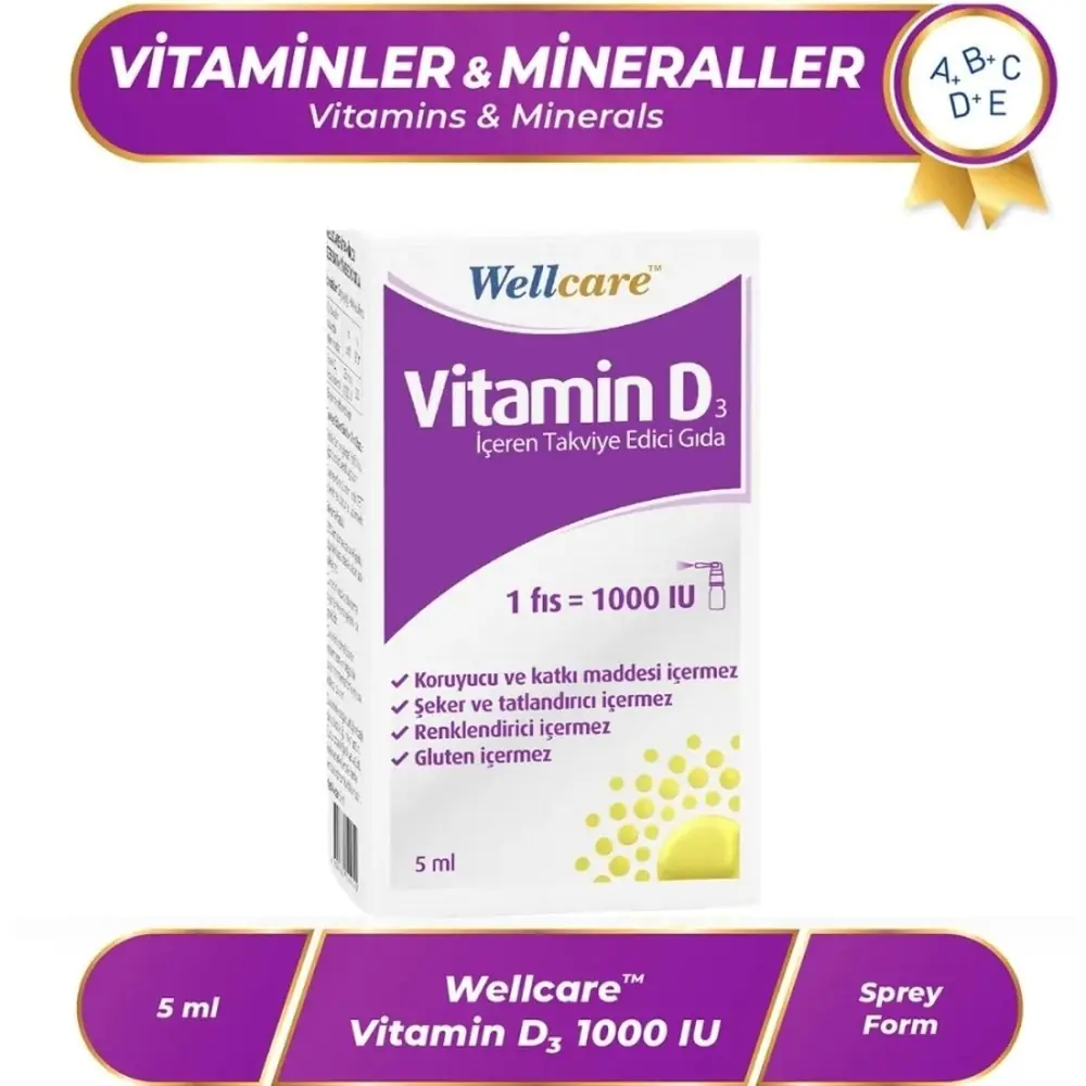 Wellcare Vitamin D3-1000 IU Sprey 5 ml